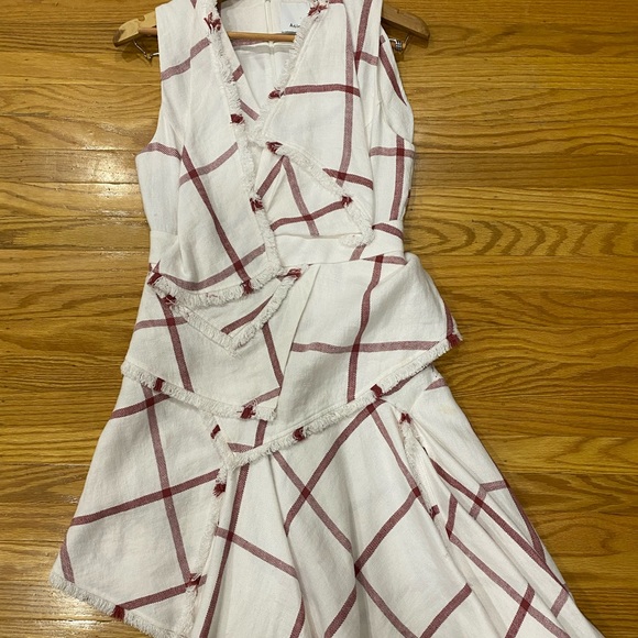 Anthropologie Acler Plaid Linen Dress, size Small, Cream and Red - Picture 5 of 6